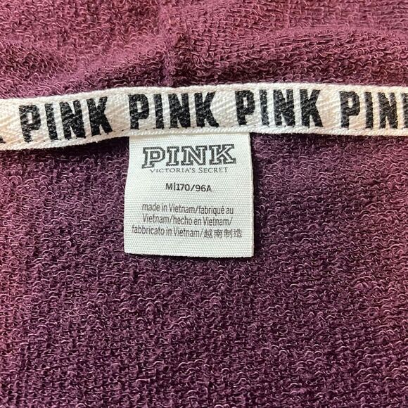 PINK Victoria’s Secret Ruby Logo Medium Snap Sleeve Perfect Full Zip Sweatshirt - Picture 4 of 5